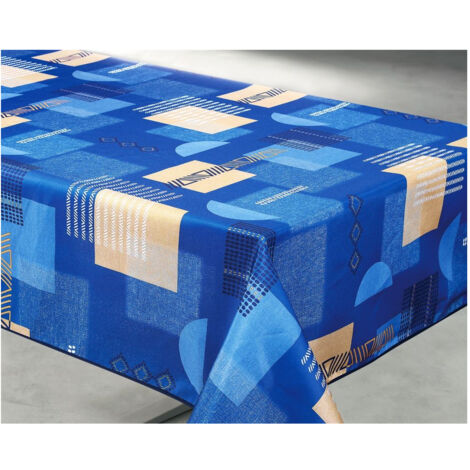 Nappe Polyester 140x240cm Tessa Bleu Paon Sur Cintre - Access Deco