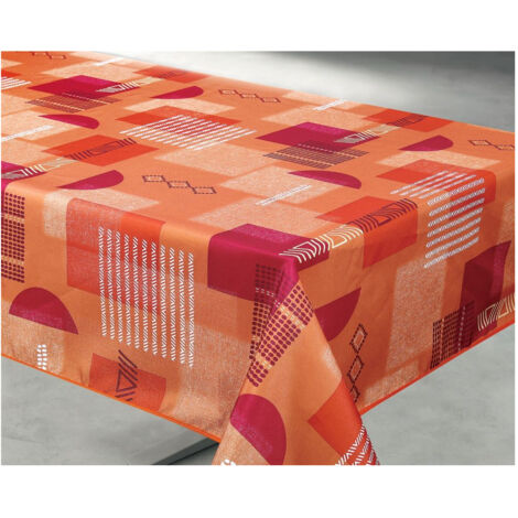 Nappe Polyester 140x240cm Tessa Terracotta Sur Cintre - Access Deco