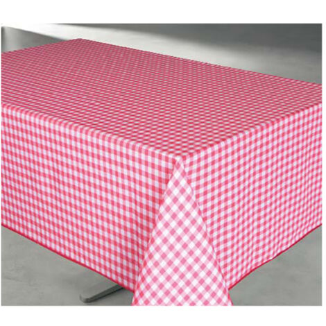 Nappe Polyester 140x240cm Vichy Rouge Sur Cintre - Access Deco