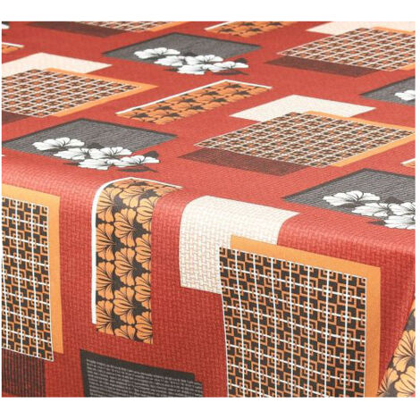 Nappe Polyester Ronde ø160cm Aurore Terracotta Sur Cintre - Access Deco