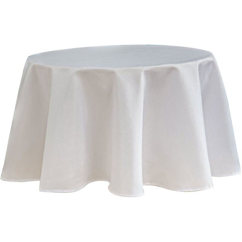 Nappe ronde infroissable et anti-tâches Blanc 160 cm