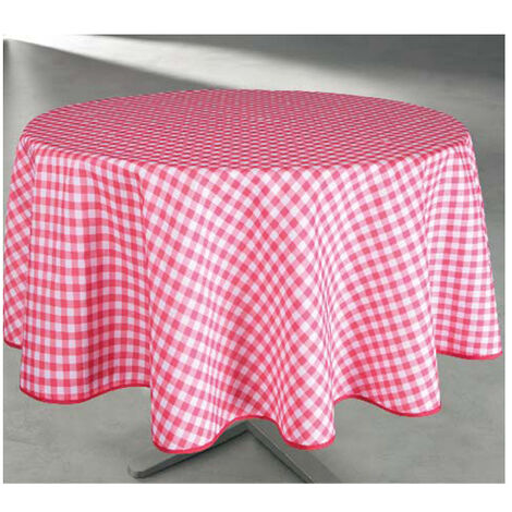 Nappe Polyester Ronde ø160cm Vichy Rouge Sur Cintre - Access Deco