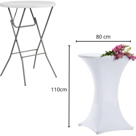 Nappe pour table de bar ou cocktail blanche 80 x 110 cm [25F]