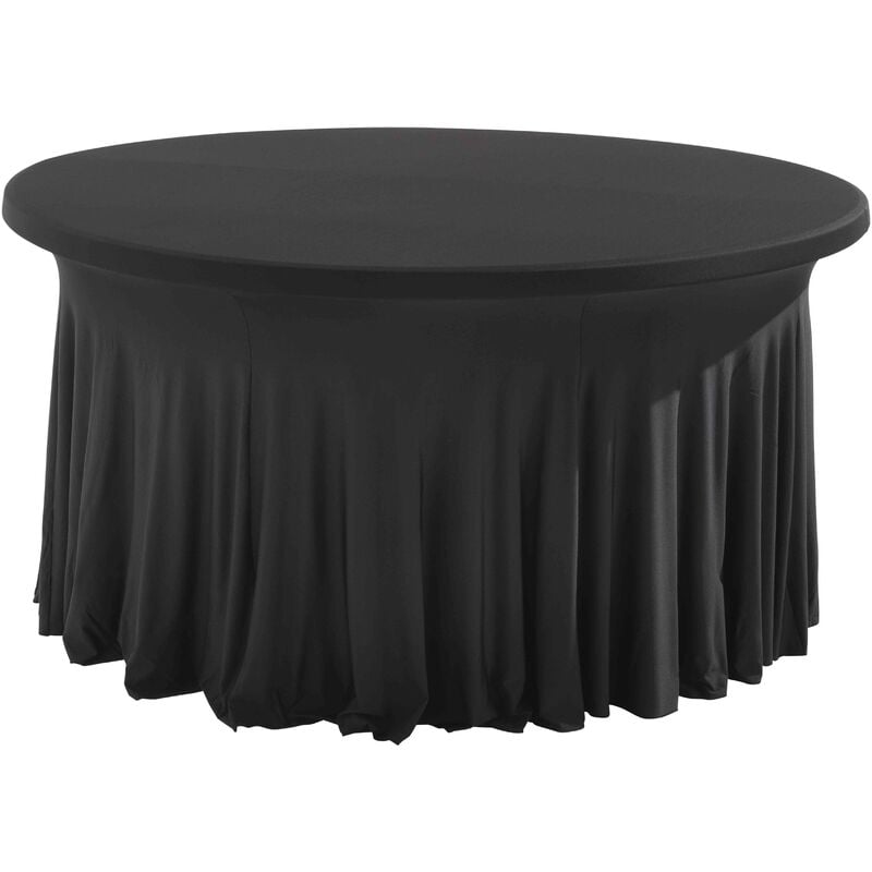 Nappe pour table ronde 180cm élastique noire