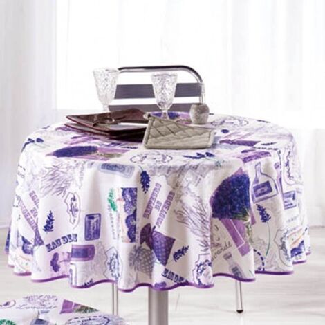 Nappe Provençale Anti-Tâche, 100% Polyester Lavandine - 180cm