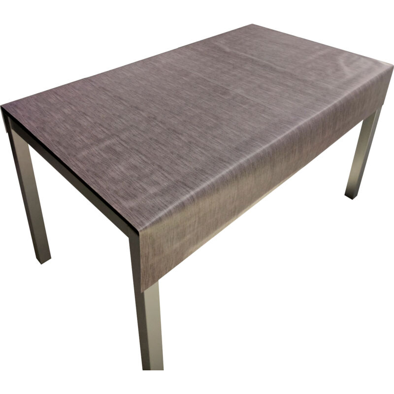 Comercial Candela - Nappe pvc Base Polyester Anti-taches Gris Lisse 140X140 cm
