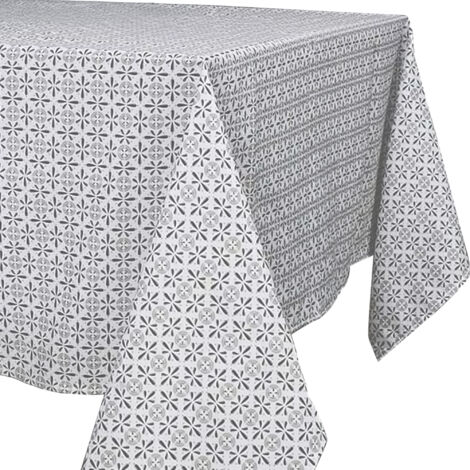 Nappe rectangle 140x240 cm VITA 100% polyester antitache motifs géométriques gris