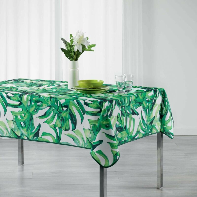 Doulito - Nappe anti tache rectangulaire - 150 x 240 cm - Polyester - Tropical Vert - Vert