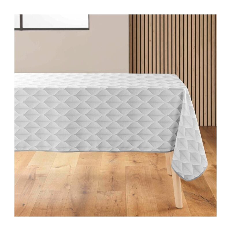 Douceur D'intérieur - Nappe rectangle 150 x 240 cm polyester imprime kalini Gris