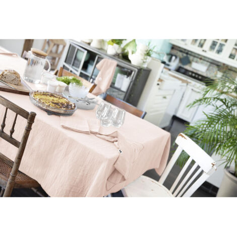 Nappe rectangle 150 x 350 cm Gaze de coton Rose