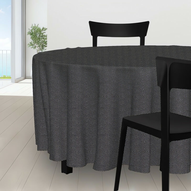 Soleil D Ocre - Nappe ronde diamètre 180 cm paon Ardoise, par Soleil d'Ocre