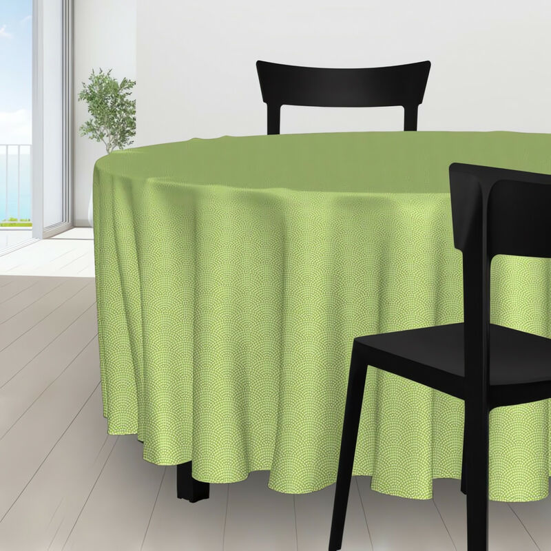 Soleil D Ocre - Nappe ronde diamètre 180 cm paon vert amande, par Soleil d'Ocre