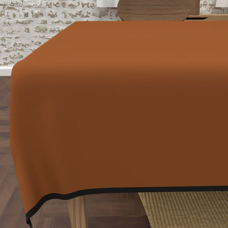 Soleil D Ocre - Nappe rectangle anti-tâches en microfibre lavée 160X270 cm boheme terra, par Soleil d'Ocre