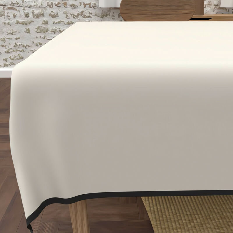 Soleil D Ocre - Nappe rectangle anti-tâches en microfibre lavée 160x270 cm boheme lin, par Soleil d'Ocre