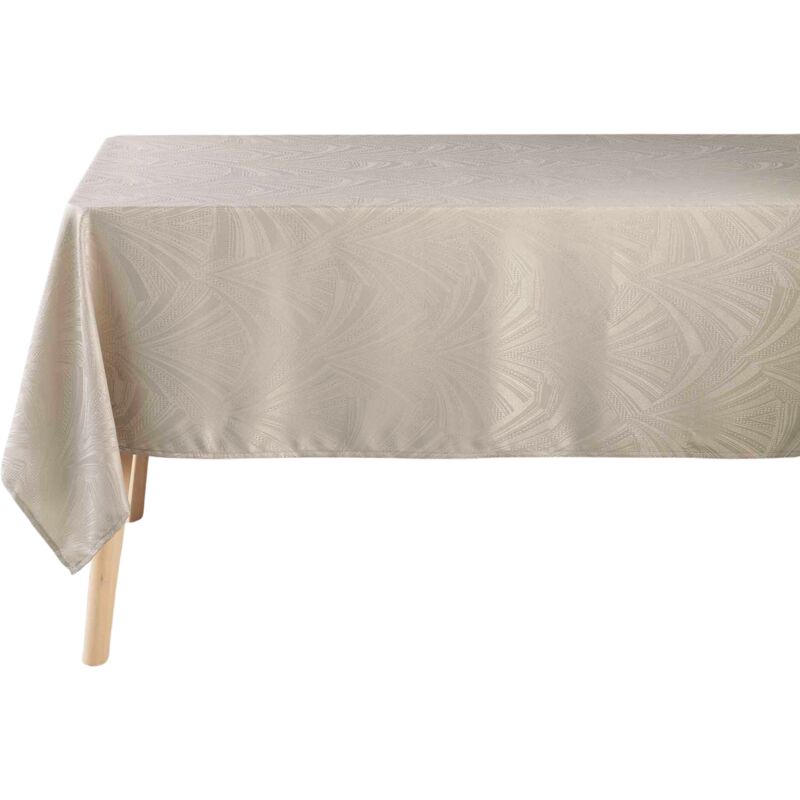 Douceur D'intérieur - Nappe rectangle en jacquard imprimé 'Lolly' - Beige - 140 x 240 cm - Livraison gratuite