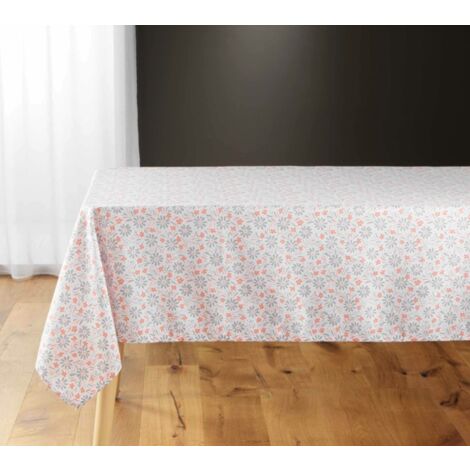 Nappe rectangle "Florelle" imprimés champêtre - Orange - 140 x 240 cm - Livraison gratuite