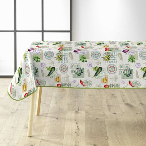 Nappe Rectangulaire 140 x 240 cm PVC Imprimé Végétalia – Charme Méditerranéen