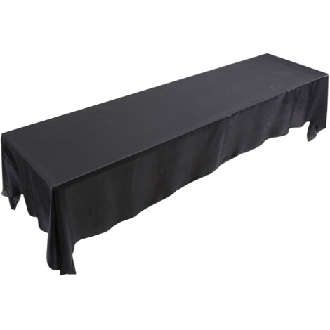 Nappe rectangulaire 145x320 cm résistante aux taches pour banquet, mariage et fêtes, couleur noire