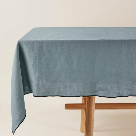 Nappe rectangulaire 170x250 cm MADURA - Vert de gris et bourdon noir - CARLINA