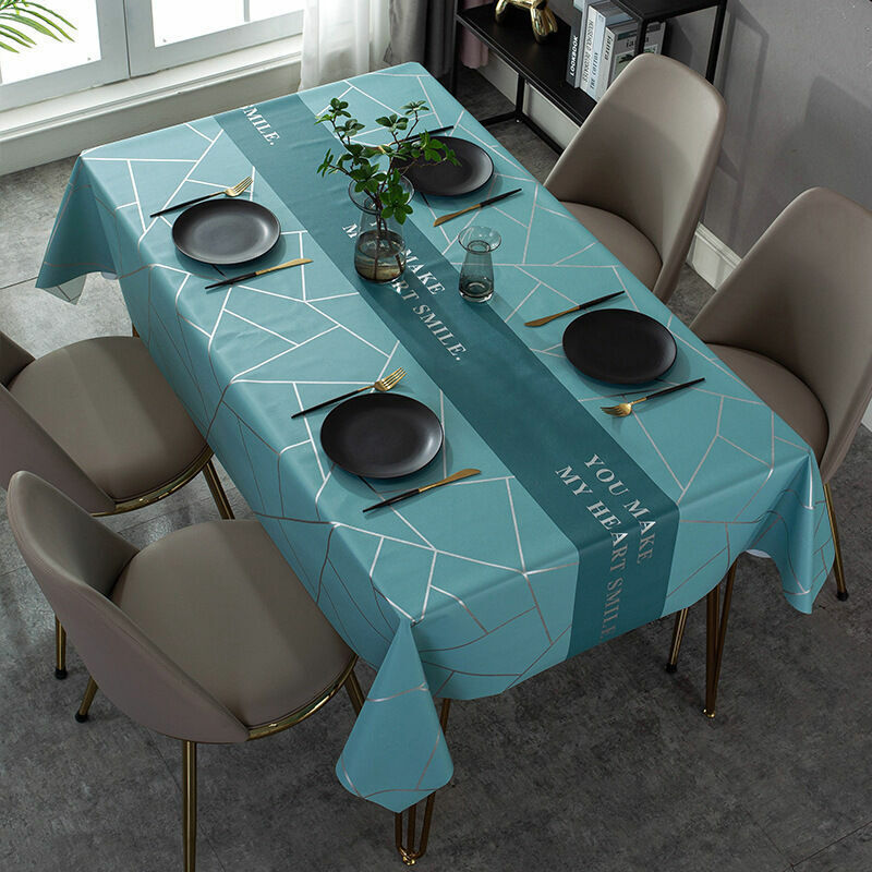 Kueatily - Nappe rectangulaire antisalissure Nappe rectangulaire en toile cirée en pu Imprimé rétro Table à manger Pique-nique Fête Jardin Nappe de