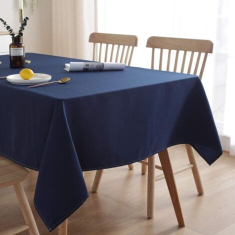 Nappe rectangulaire de couleur unie nappe de ménage jetable nappe de thé (bleu foncé)