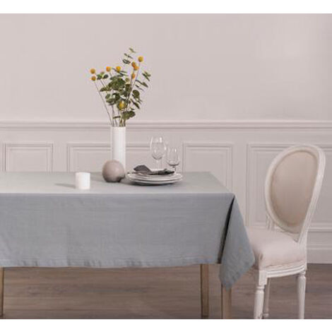 Nappe enduite rectangulaire l.140 x L.180 cm, coton antitâche naturel Nizza