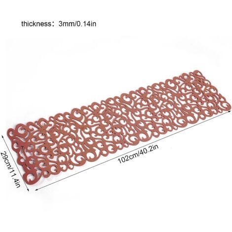 Nappe rectangulaire en feutre avec sets de table assortis, décoration intérieure (café clair)