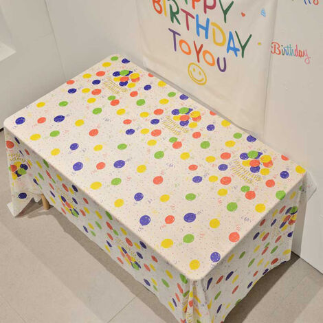 Nappe rectangulaire en plastique avec ballons colorés - 2 Di