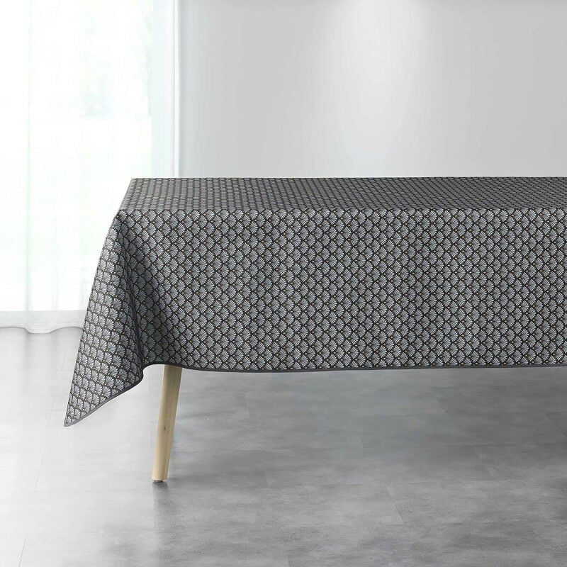 Nappe rectangle imprimé éventails 'Artchic' - Gris anthracite - 150 x 240 cm - Livraison gratuite