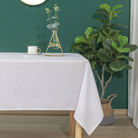 Nappe rectangulaire enduite et anti tache Blanc 145x240 cm