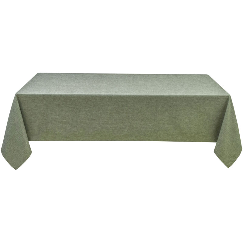 Nappe rectangulaire enduite et anti tache Vert Olive 145x240 cm