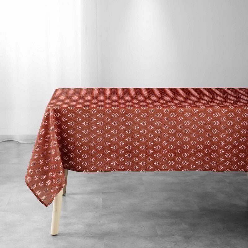 Nappe rectangle imprimé feuilles "Manuela" - Terracota - 145 x 240 cm - Livraison gratuite