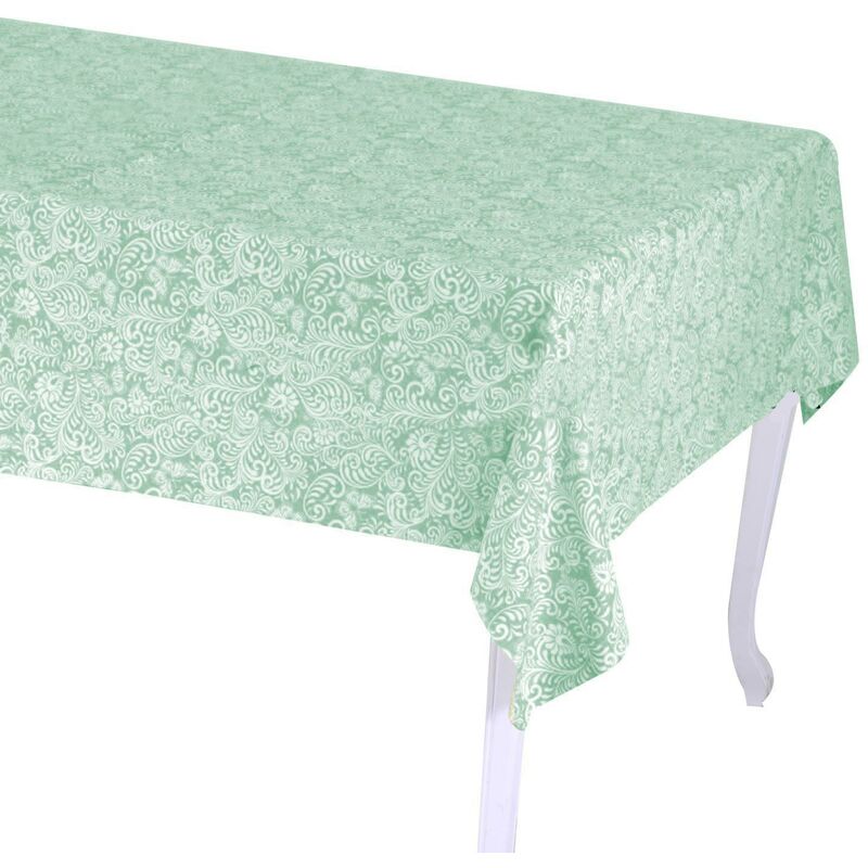 Vacchetti - Nappe rectangulaire flore jacquard vert sauge cm140x180