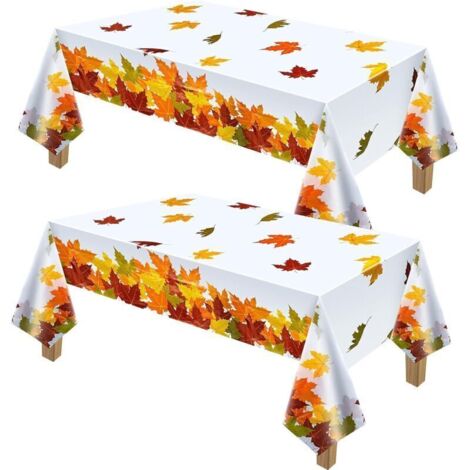 Nappe rectangulaire imperméable automne – Feuilles d’érable pour Thanksgiving, 140 x 240 cm, design festif et élégant