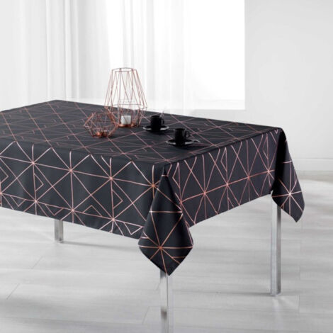 Nappe Rectangulaire Imprimée "Quadris" 150x240cm Anthracite