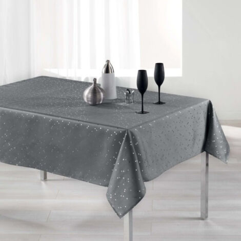 Nappe Rectangulaire Imprimée "Shantung" 150x300cm Gris