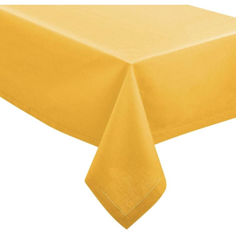 nappe rectangulaire jane en coton - dimensions : longueur 240 cm x largeur 140 cm x epaisseur 0,1 cm. - jaune