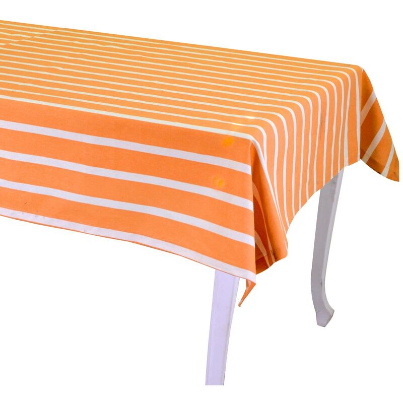 Vacchetti - Nappe rectangulaire orange à rayures pop cm140x240
