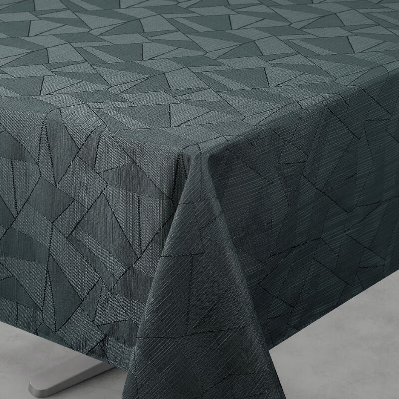 nappe rectangulaire outdoor aux motifs graphiques gris anthracite 145x240 cm - gris anthracite
