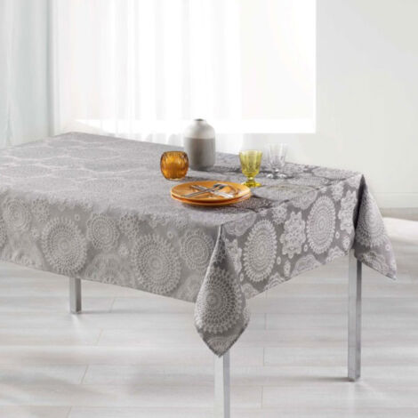 Nappe Rectangulaire "Rose des Vents" 140x300cm Gris