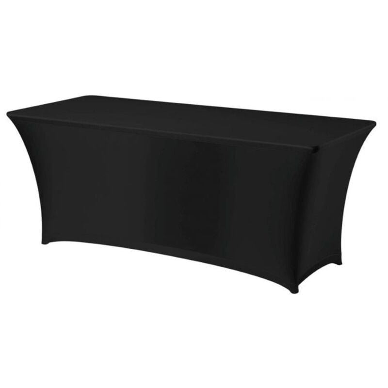Nappe rectangulaire sans repassage 150x760cm Tissu jersey noir - Hendi 814406