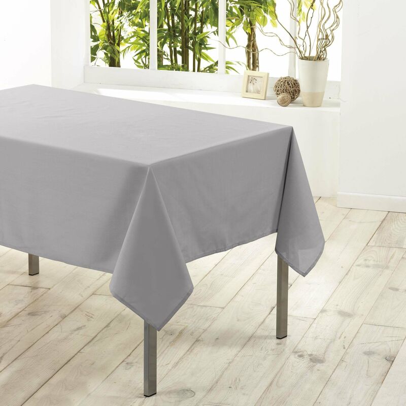 Douceur D'intérieur - Nappe rectangle polyester Gris 140 x 200 cm