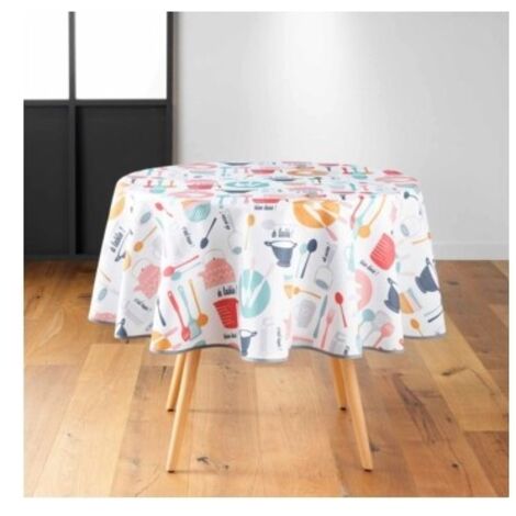 Nappe ronde (0) 160 cm pvc imprime kitchen Multico