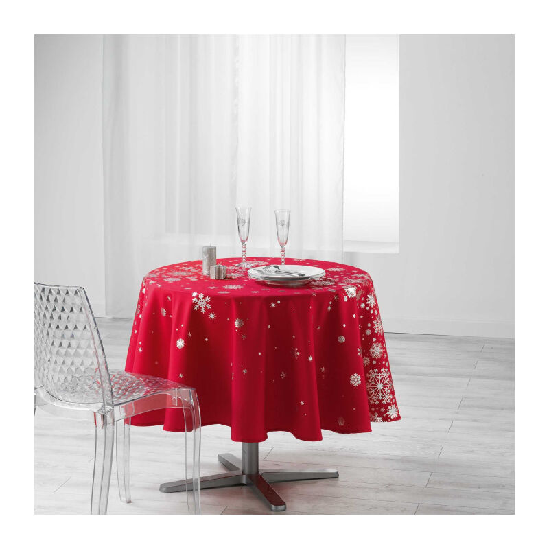 Nappe Ronde Antitache 'Constellation' 180cm Rouge Nappe Ronde Antitache 'Constellation' 180cm Rouge