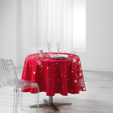 Nappe Ronde Antitache "Constellation" 180cm Rouge