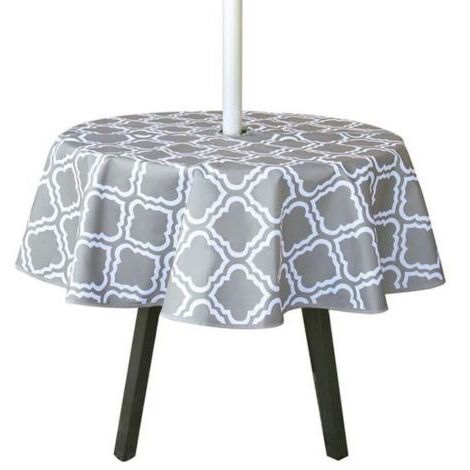 Nappe ronde d\'extérieur avec trou pour parapluie, Avec fermeture éclair, facile à enlever, nappe de jardin imperméable，150cm。