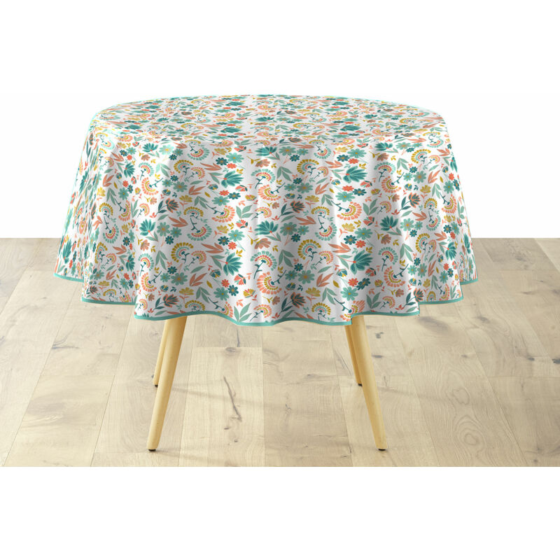 Douceur D'intérieur - Nappe Ronde Ø160 cm – pvc Imperméable – Facile d'Entretien - indiana