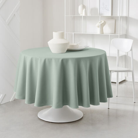 Nappe ronde en tissu "Essential" - Vert céladon - D 180 cm - Livraison gratuite