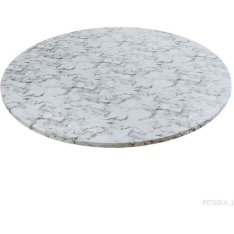 Nappe ronde en vinyle - MARQUE - Modèle - Motif marbre - Lavable - Bord élastique