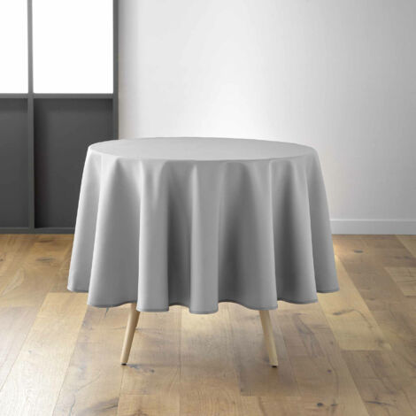 Nappe ronde Essentiel - 180 cm - Polyester - Gris - Livraison gratuite